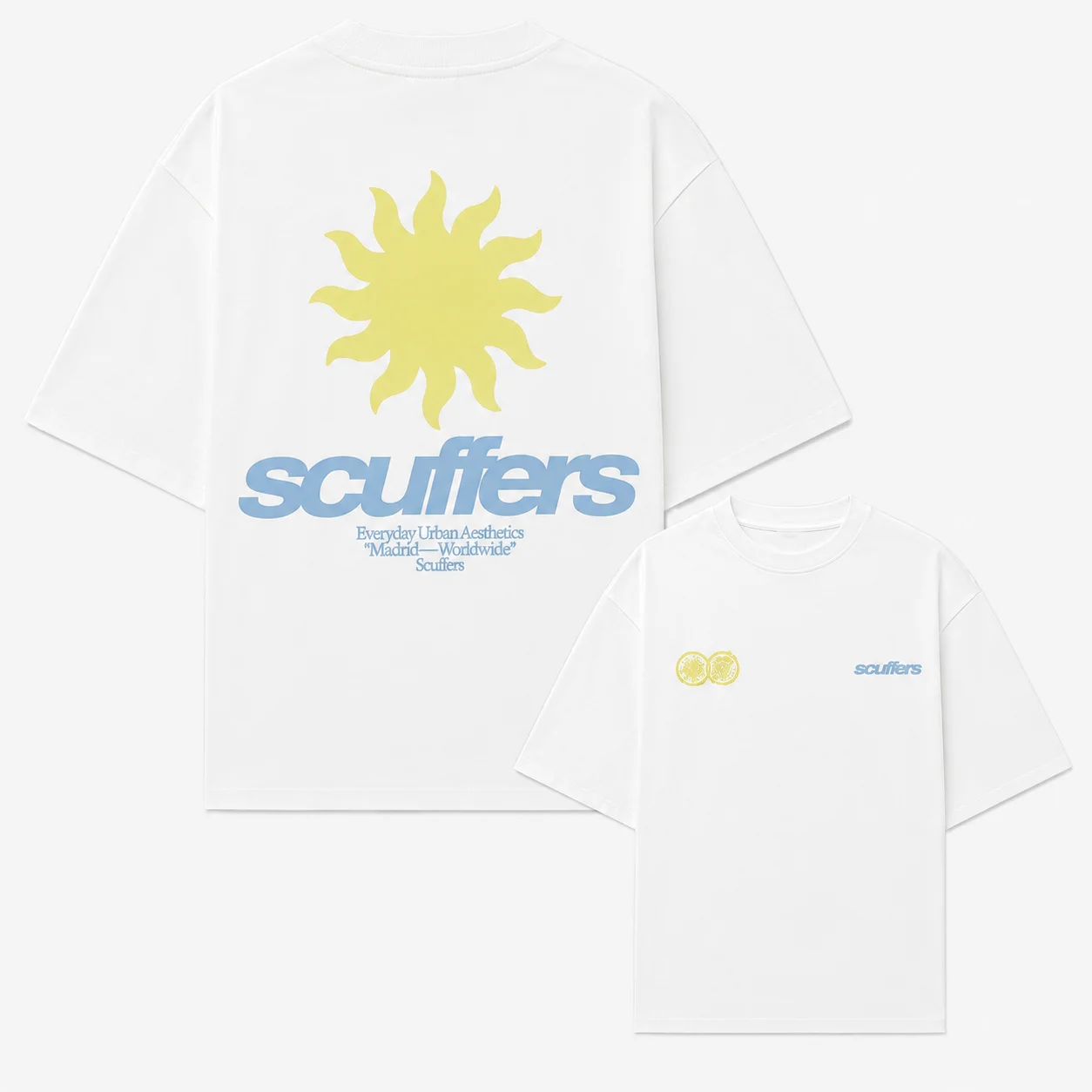 Spanisches Niche-Streetwear-T-Shirt mit Sonnen-Logo, doppelseitig bedruckt, Unisex, locker geschnitten, Oversized, Harajuku-Streetwear, Baumwolle, Sommer-Grafik-T-Shirt – Detail 20