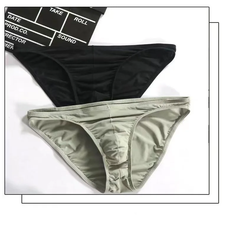 Men's sexy underwear breathable and comfortable triangle ice silk low waist new style student sexy ultra-thin underwear head