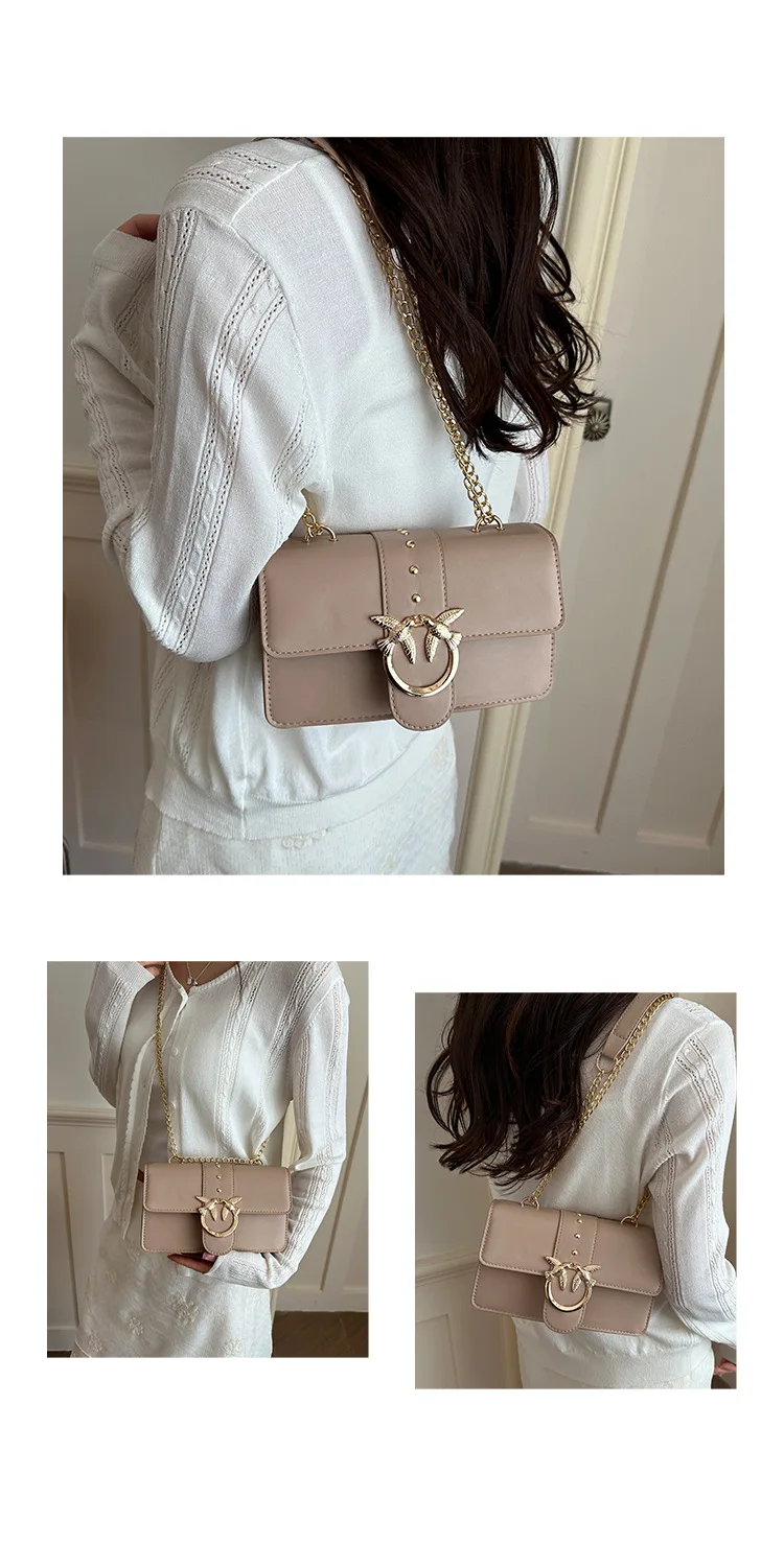 Internet Celebritynew Koreanische Umhängetasche mit Kettengurt, modische, vielseitige kleine quadratische Tasche für Damen – Detail 7