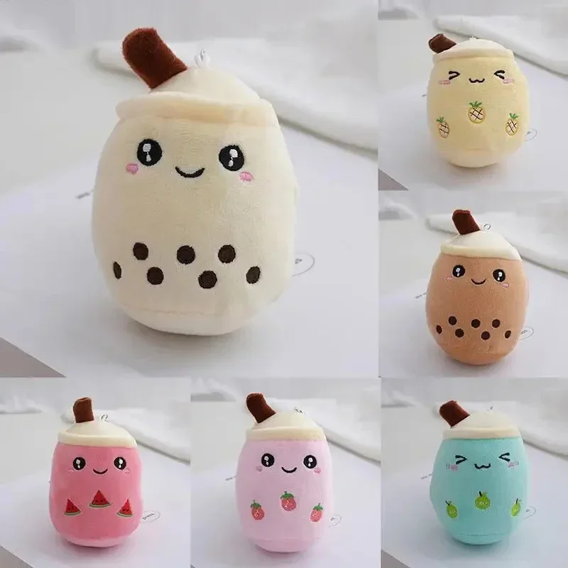 1Pc Perle Milch Tee Plüsch Puppe Spielzeug Kawaii Obst Milch Tee Tasse Kissen Weiche Angefüllte Plüsch Spielzeug Schlüsselbund Rucksack anhänger Spielzeug Geschenk