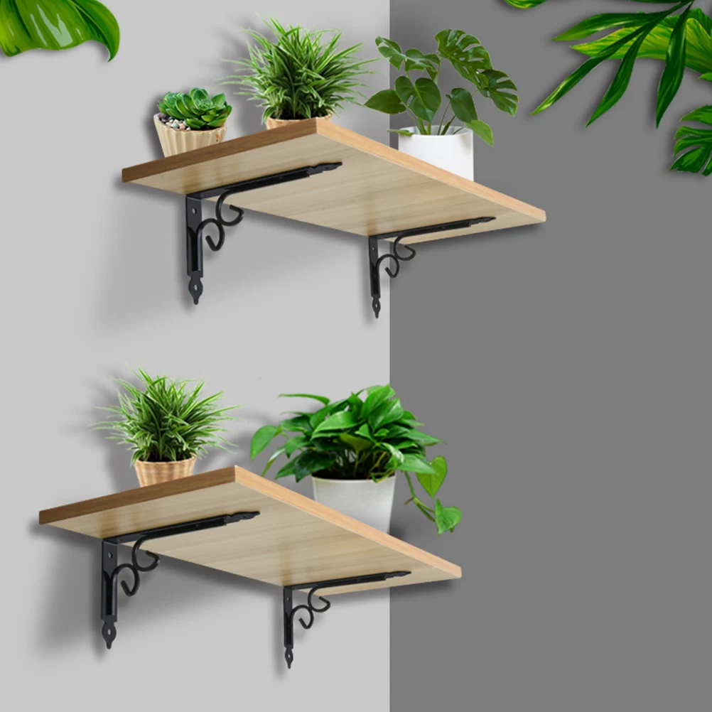 

2pcs Iron Load-Bearing Angle Wall Bracket 90 Degree Support Wall Mounted Holder Heavy Duty Shelf Brackets Shelf Rack