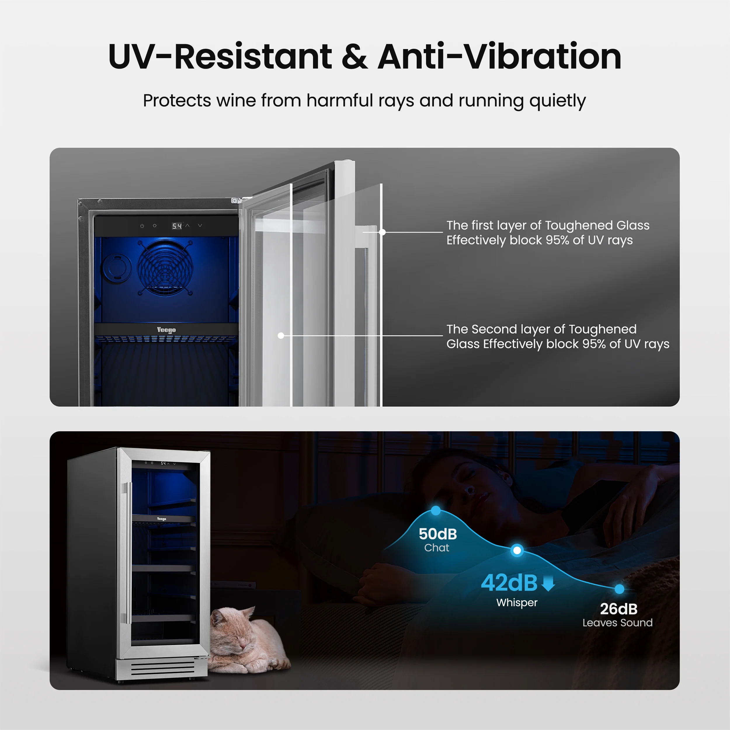 Холодильник для вина и напитков Yeego 85 л — универсальный компрессорный холодильник и холодильник на 80 банок с регулируемой температурой и функцией блокировки