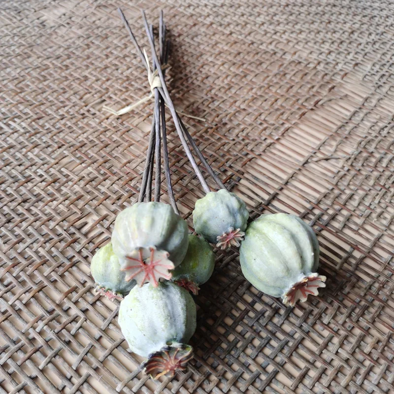 Mohnfrucht-Nüsse, künstlicher Blumenstrauß, Heimdekoration, gefälschte Desktop-Blumen, Hochzeitsszene, Dekor, 6 Stück/Bündel – Detail 5