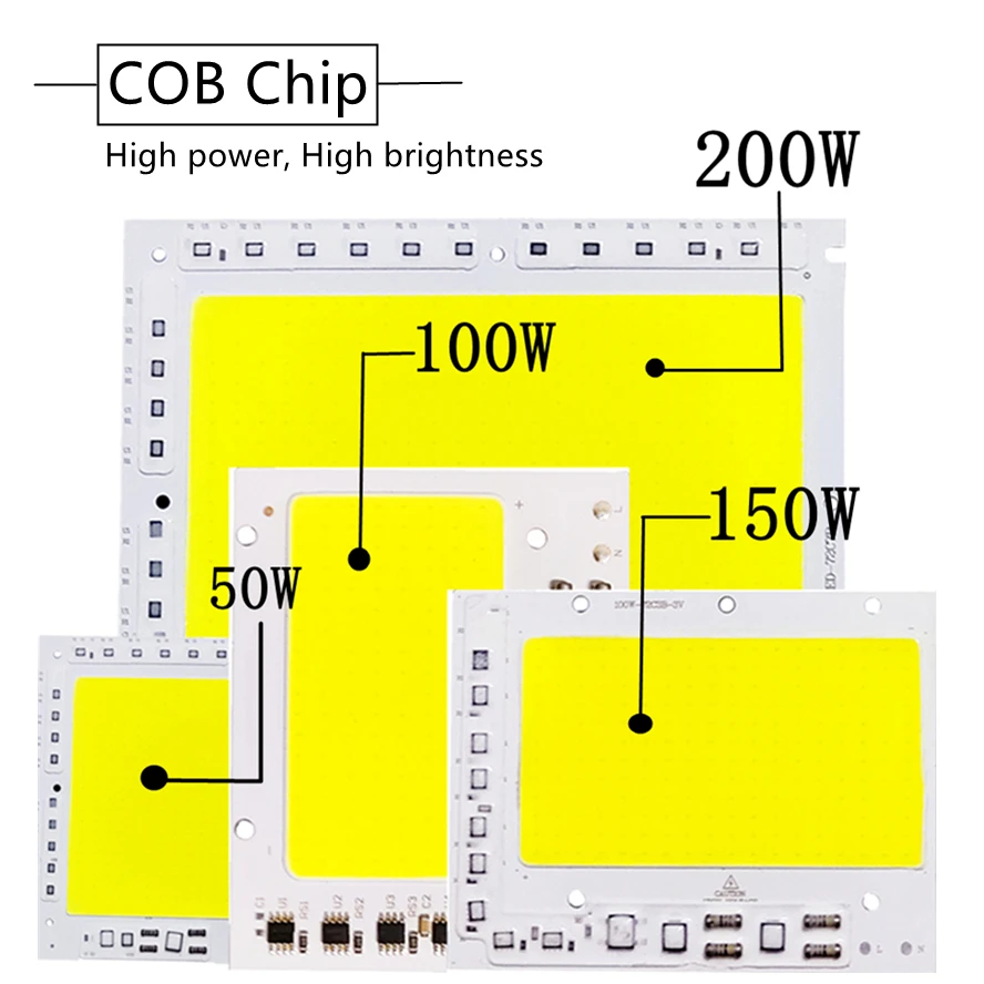 200W 100W 150W 220V LED COB Chip 200-240V Smart IC No Need Driver LED Lamp for Flood Light Spotlight DIY Lighting Light Source