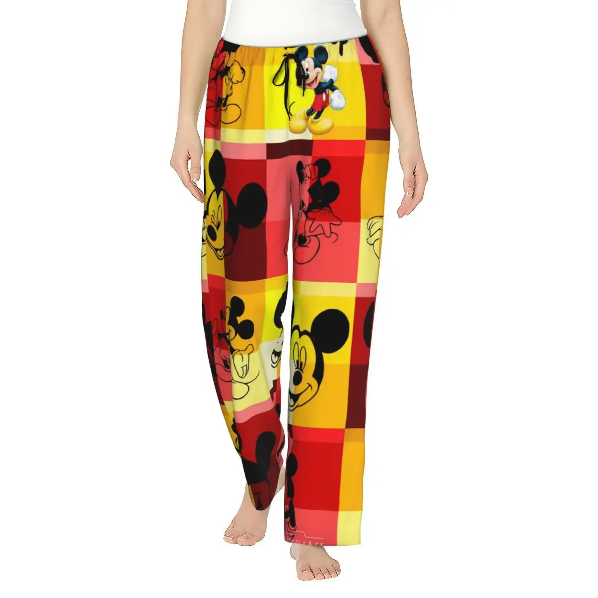 

Custom Cartoon Animation Minnie Mickey Mouse Pajama Pants Women's Lounge Sleep Drawstring Sleepwear Bottoms with Pockets