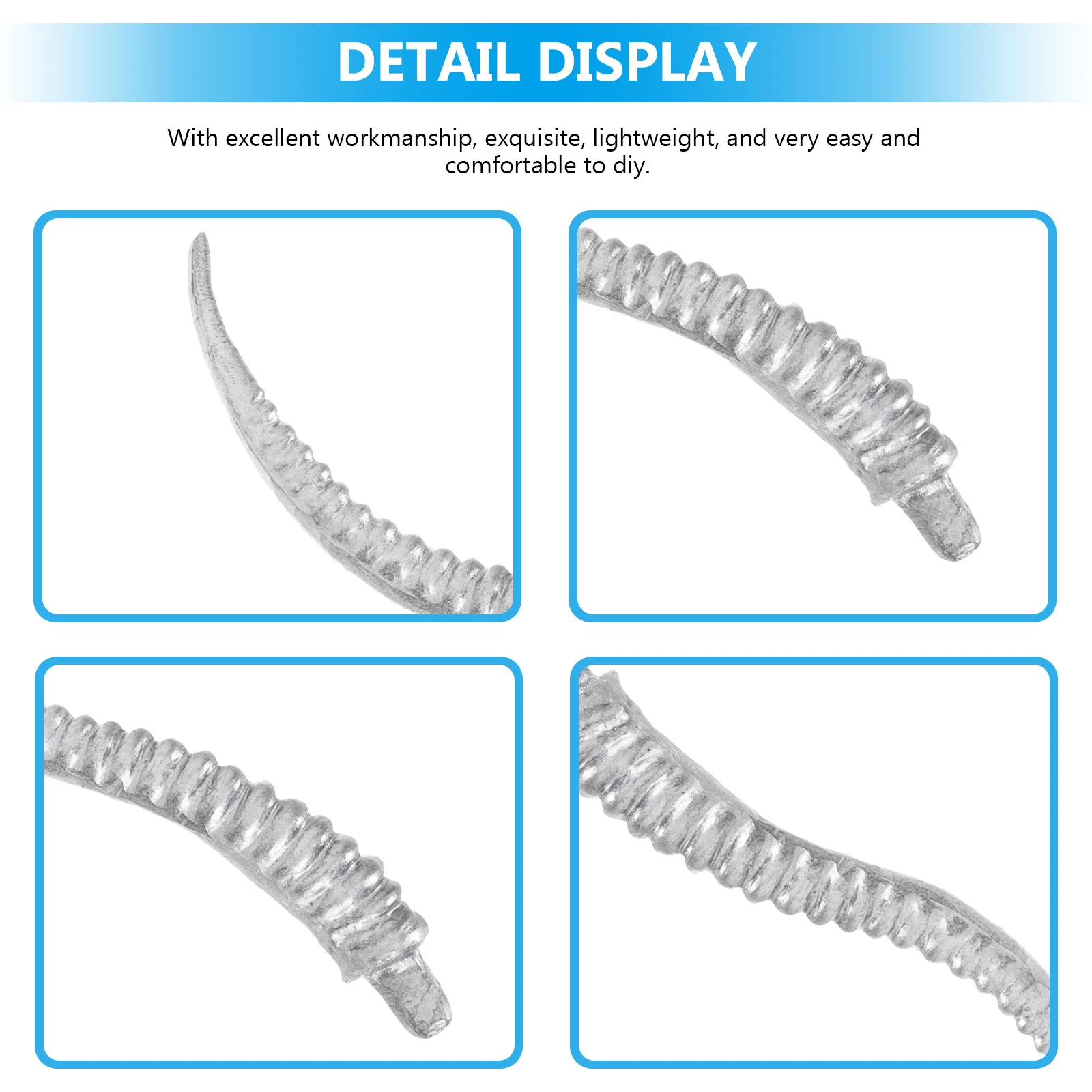 

4pcs Diy Simulation Sheep Horn Headband Gothic Hair Decor For Halloween Party Cosplay Animal Headdress Lightweight Hair