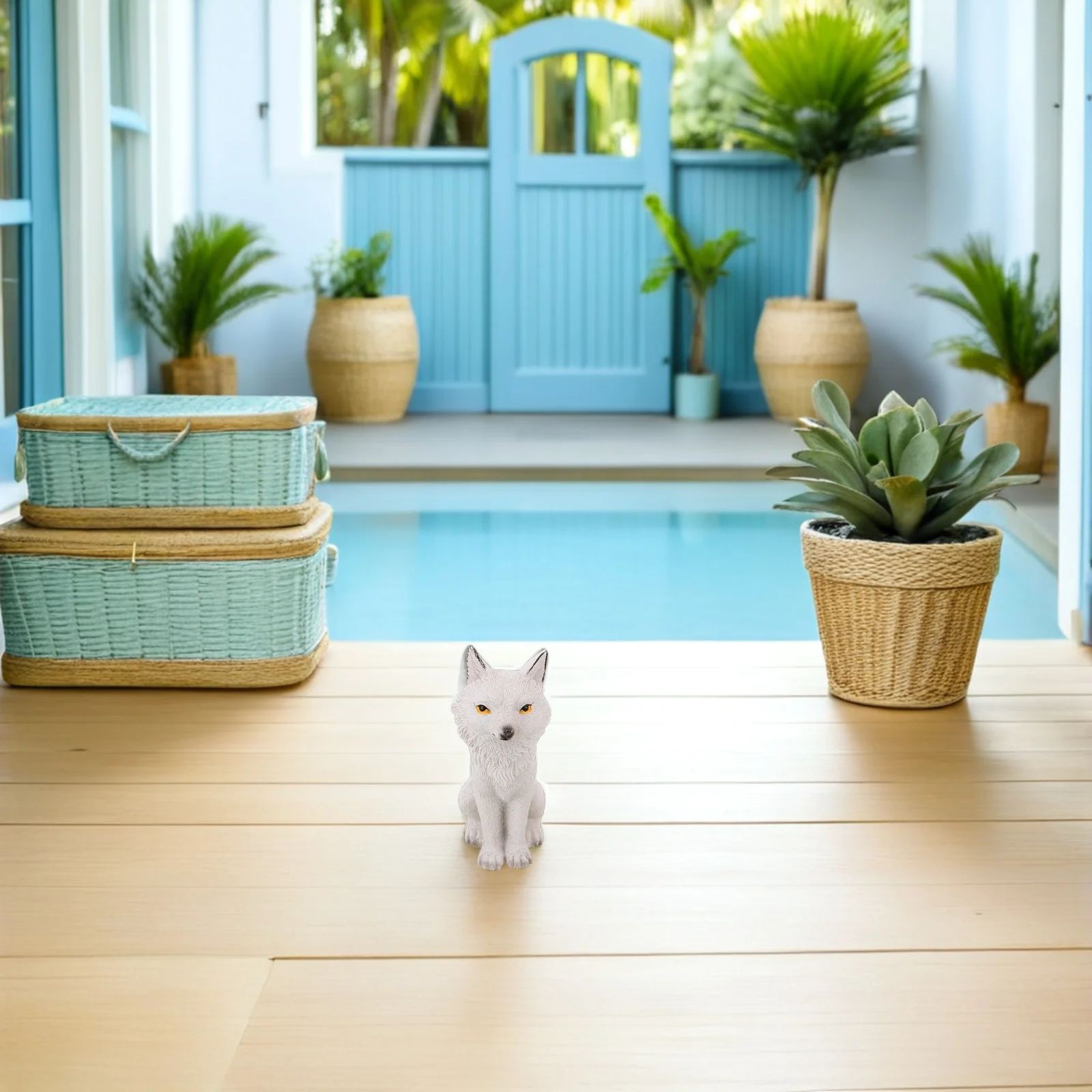 

Cute Mini Resin Fox Decoration for Outdoor Micro Landscape - Realistic Small Animal Sculpture for Fairy Garden Bonsai Desktop