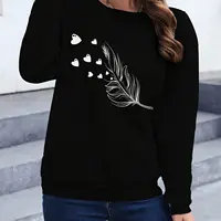 Loose Sweatshirt Casual Long Sleeve Women Autumn and Winter  Comfortable Pullover Crewneck Loose Female Clothes Graphic Y2K Top 5