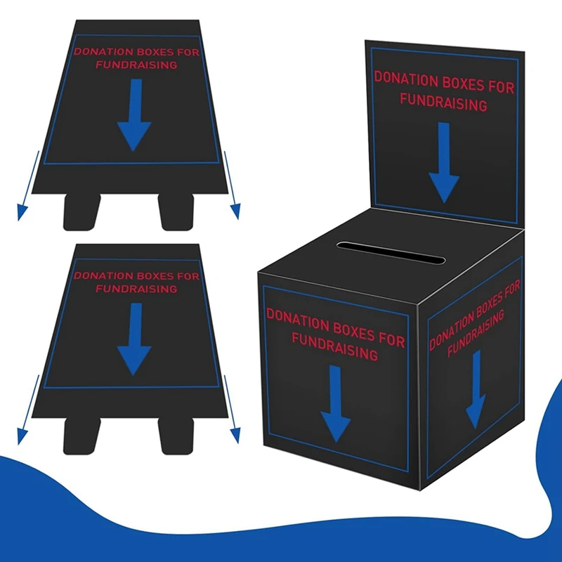 Hot-12-Pack Raffle Box Donation Box For Fundraising, Ballot Box Cardboard Box With Ticket Slot And Removable Title Box