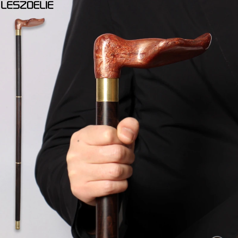 Luxury Left And Right Resin Handle African Rosewood Walking Stick Men Fashionable Canes Women Elegant Vintage Walking Sticks