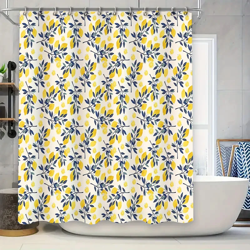 

Botanical Shower Curtain Tropical Leaves Pattern Waterproof Fabric Bathroom Decor Vintage Farmhouse Style Home Textile