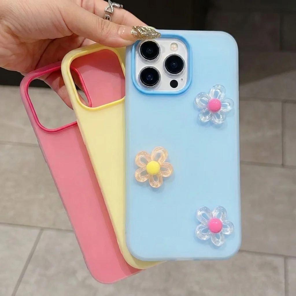 Blaue 2-in-1-Handyhülle mit 3D-DIY-Blumen-Lanyard für Xiaomi Redmi 15C 14C Note 14 13 12 Pro 4G 5G TPU-Silikon stoßfeste Hülle – Detail 6