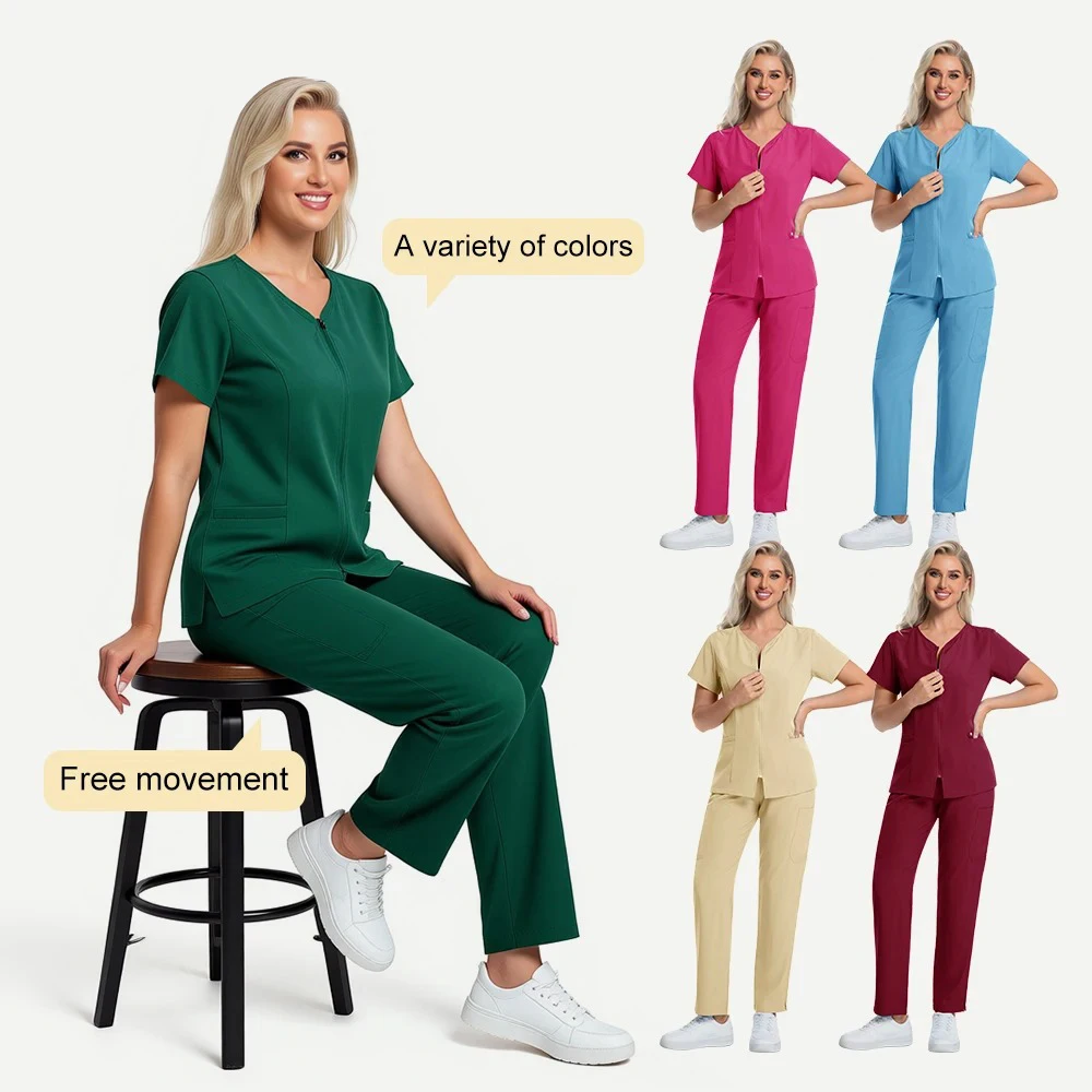 dentistry-surgical-uniform-pet-grooming-nurse-t-shirt-women-dental-hospital-nurse-workwear-medical-scrub-tops-vet-medical-blouse