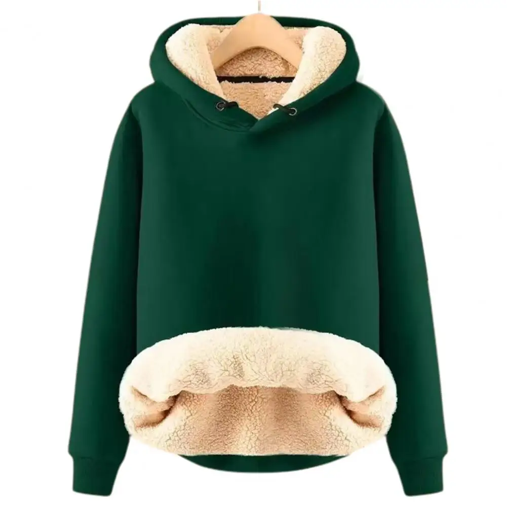 Winter Hoodies Thicken Warm Windproof Sweatshirts Hooded Pullover Loose Women Xmas Hoodies Velvet gifts