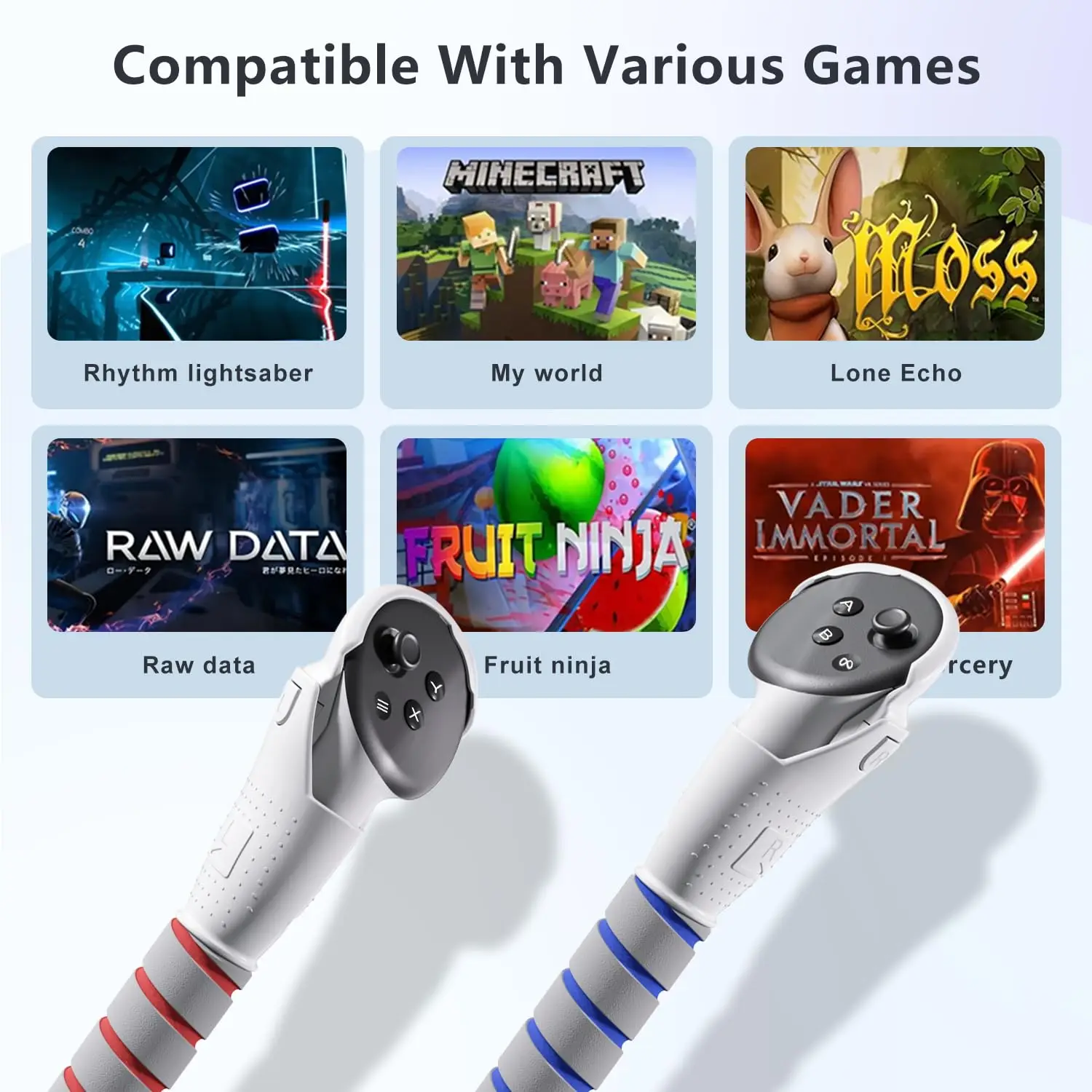 VR Games Handle For Meta Quest 3/3S/Quest 2 Controller Grips Playing Baseball Badminton Beat Saber Enhance VR Gaming Accessories - Image 5