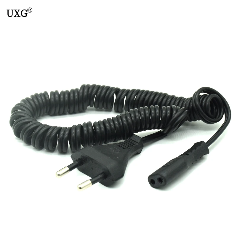 EU Power cable cord Figure 8 C7 to Euro Eu European 2 pin AC Plug EU Spring Strech Power cable for cameras printers notebook 1m