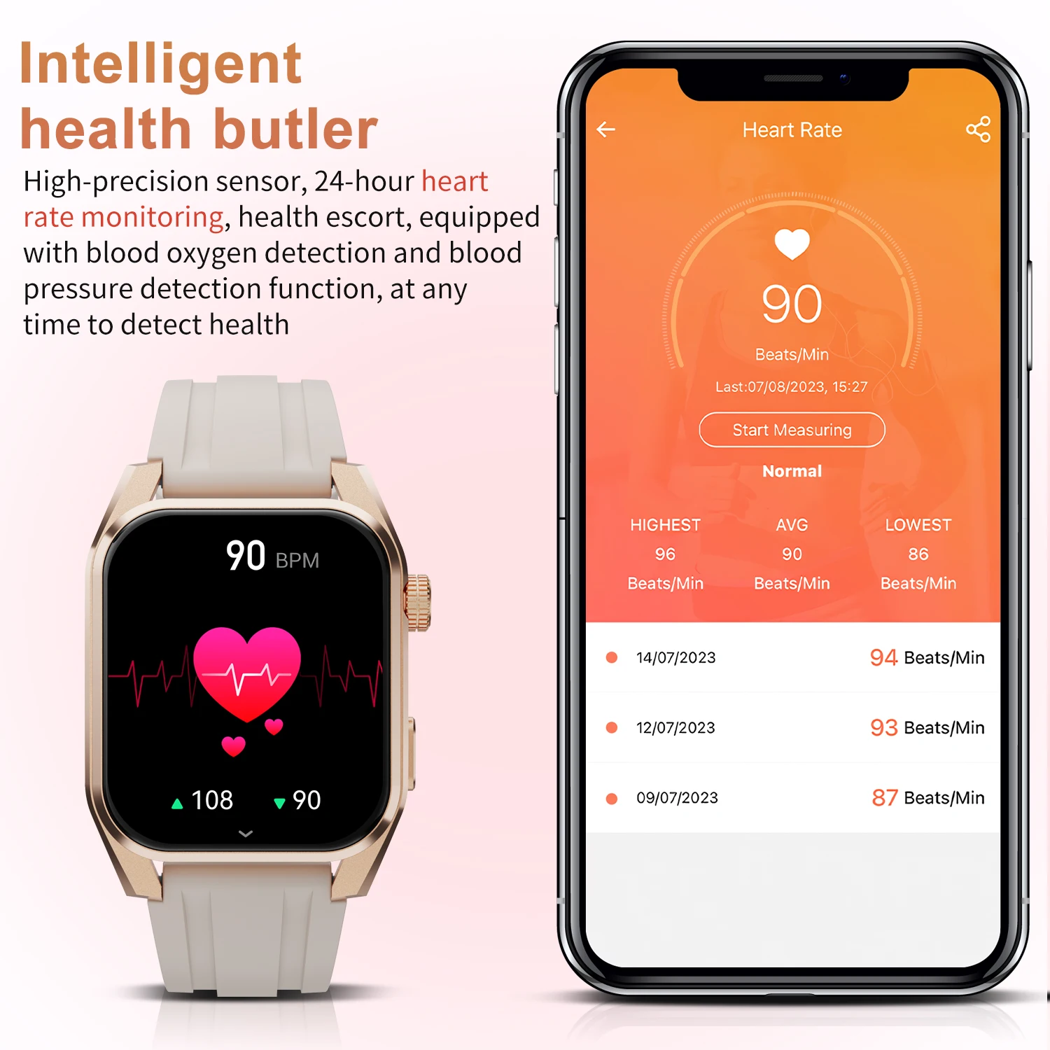 Uhoofit ساعة ذكية 1.96 بوصة تعمل باللمس جعل/استقبال مكالمة هاتفية الصحة معدل ضربات القلب مراقبة النوم Mullti Sport Mode Smartwatch