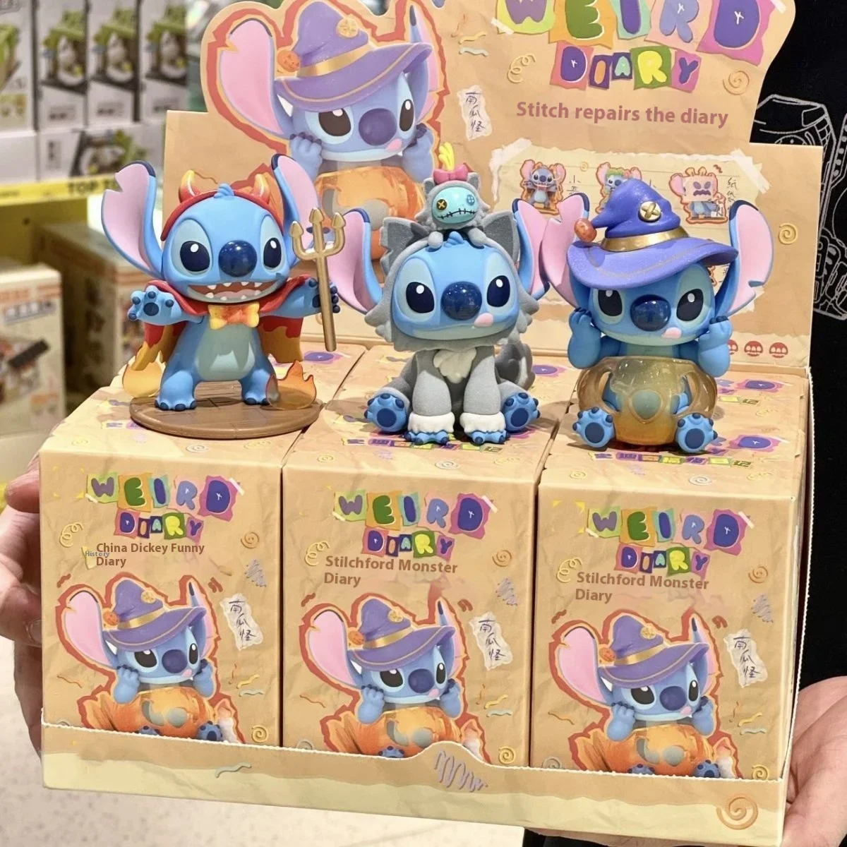 

Disney Stitch Weird Diary Series Blind Box Anime Figures Mystery Box Handmade Ornament Doll Trendy Handmade Stitch Cute Doll Gif