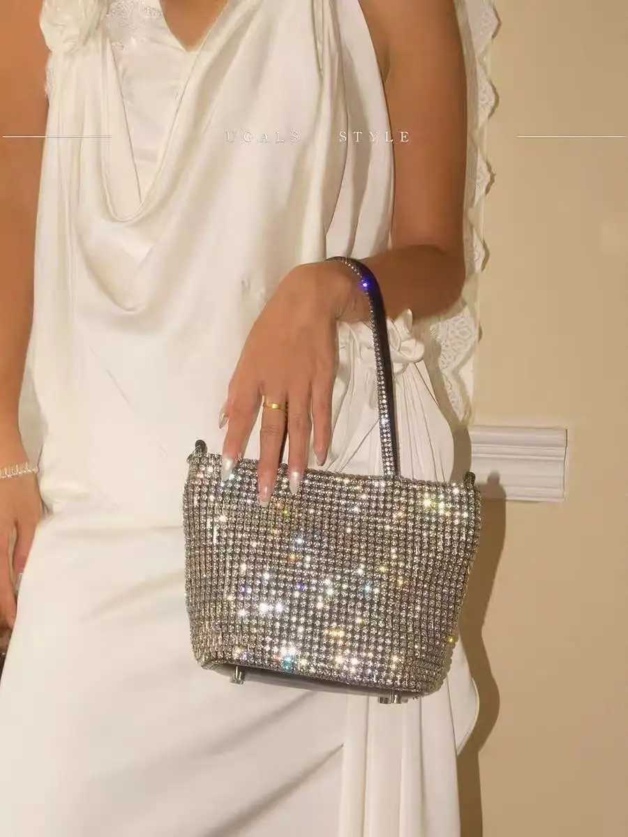 الفاخرة بريق الماس المرأة حقيبة يد كريستال الراين مساء حقيبة حفل زفاف كلوث محفظة موضة مأدبة حقيبة حقيبة كتف