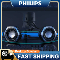 New Philips SPA2209 Mini Speaker USB Power Supply Wired Connections Loudspeaker HiFi Stereo Bass Computer Gaming 3.5mm Voice Box