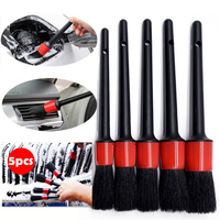 5PCS Car Detailing Brush Set Premium Fiber Multifunction Cleaning Brush For Cleaning Wheels Engine Interior Air Vents Wash Kit