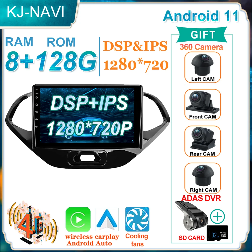 

Carplay Car No DVD 2 Din FM SWC GPS Navigation 9'' Android 11 For Ford FIGO Octa 8 Core BT Multimedia Player IPS Stereo WIFI