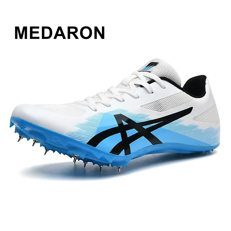 MEDARON Männer Frauen Track Field 8 Spikes Sprint Sneaker Professionelle Athletische Nägel Kurze Lauftraining Geschwindigkeit Turnschuhe