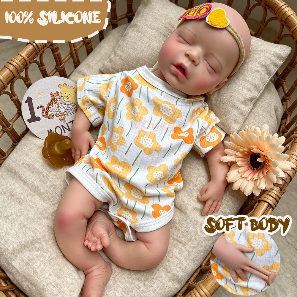 

Реалистичная силиконовая кукла-реборн 45 см с закрытыми глазами, детализированной кожей, ручной работы, весом 1:1, с эффектом настоящего прикосновения, моющаяся, для фотосъемки