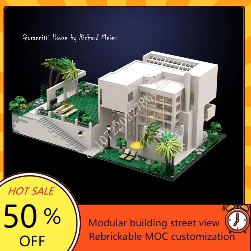 

4066PCS Giovannitti House of Richard Meier Modular MOC Creative street view Model Custom Puzzles Education Assembly Toys Gifts
