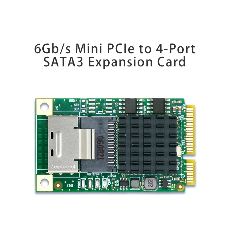 combination 6Gb/s Mini PCIe to 4-Port SATA3 Expansion Card and SFF8087 to 4SATA cable