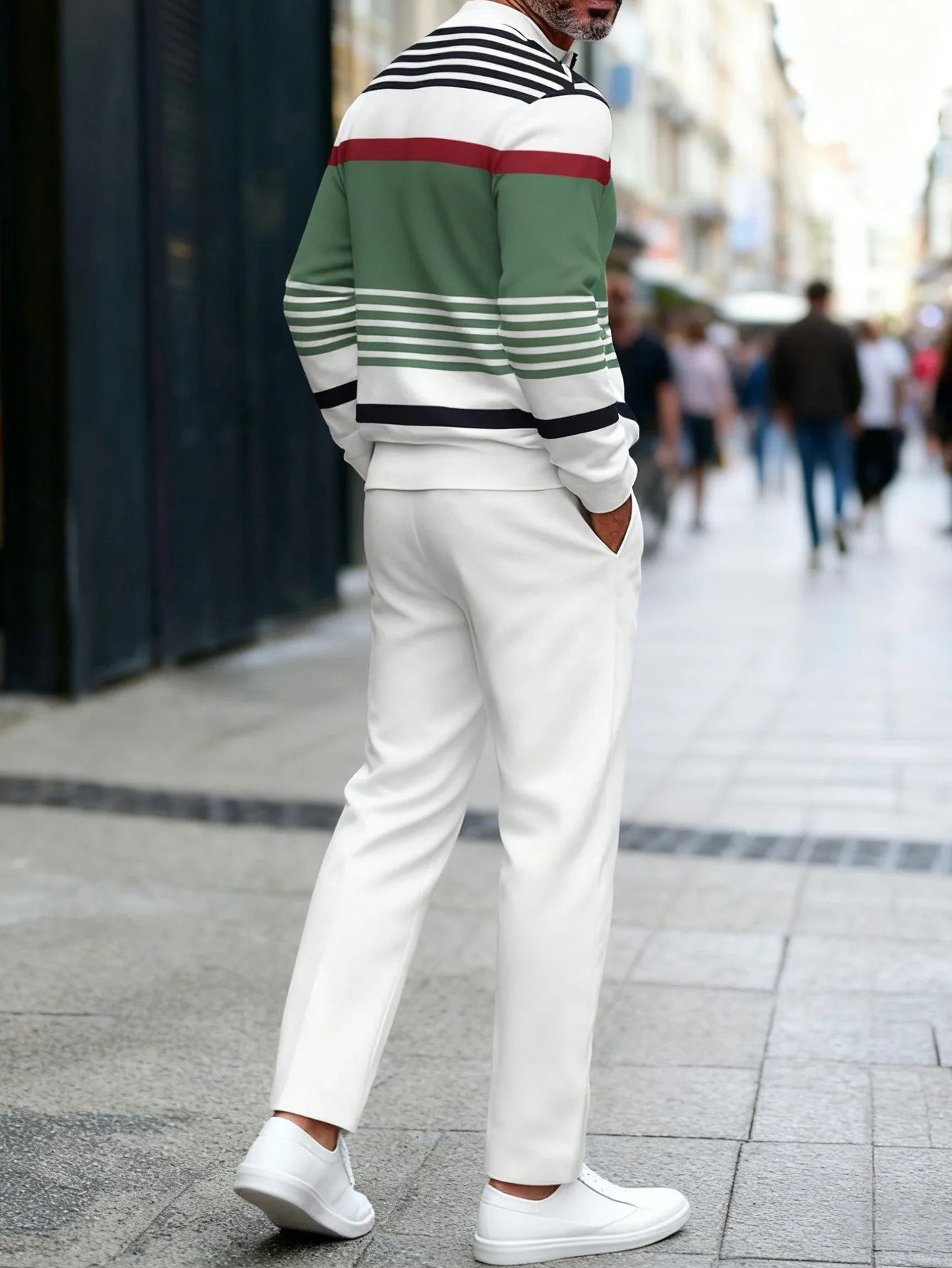 Комплект из 2 предметов, модный мужской спортивный топ с длинными рукавами и длинные брюки в европейском и американском стиле.