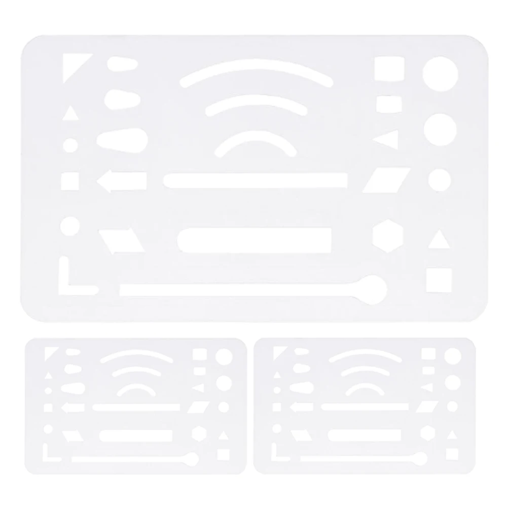 

3pcs Plastic Erasing Shield Transparent Drawing Template Multi-Functional Drafting Tool for Pencil Charcoal School