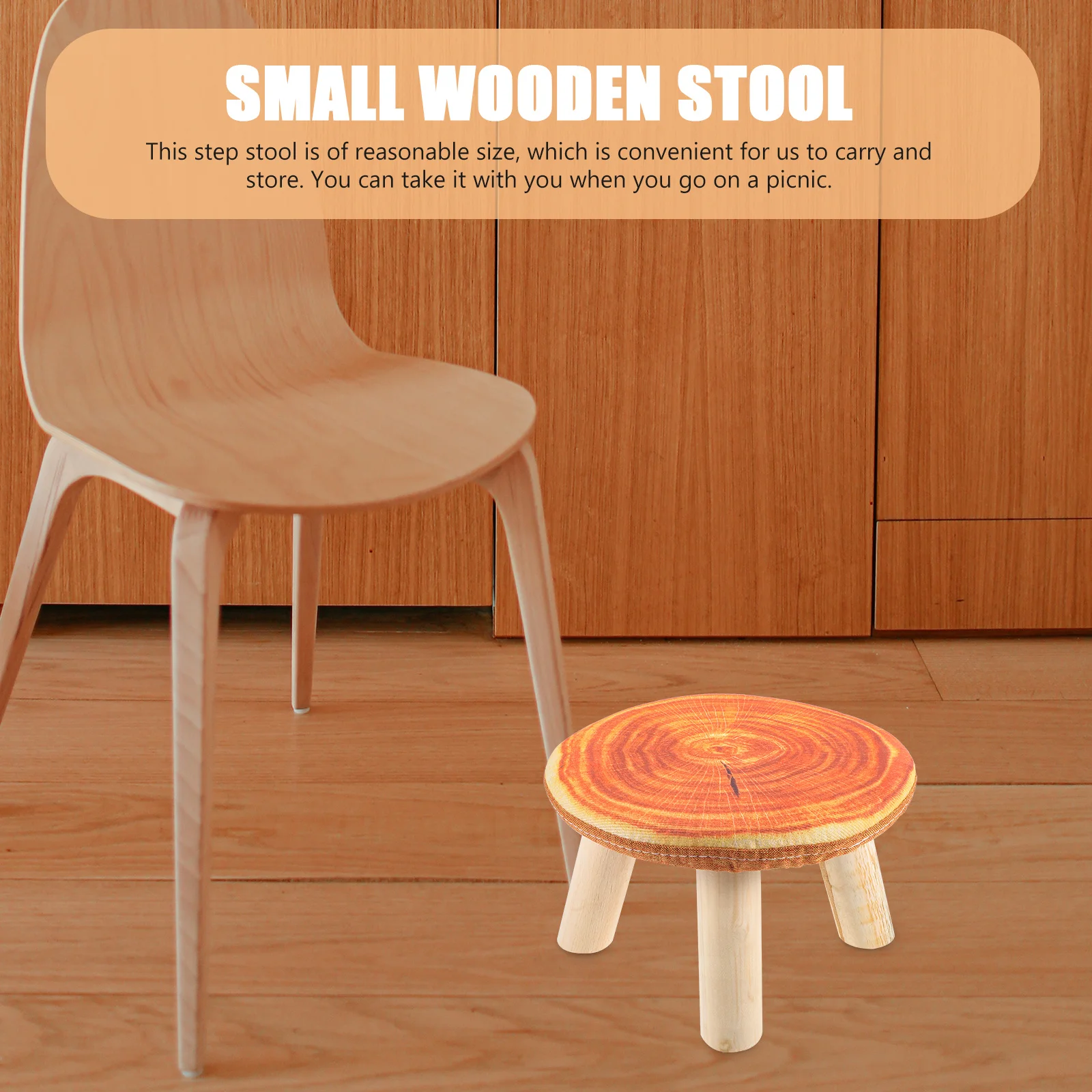 

Wooden Cartoon Round Stool For Kids Lightweight Portable Toddler Stepping Stool Small Footstool Bathroom Sink Reacher Classroom