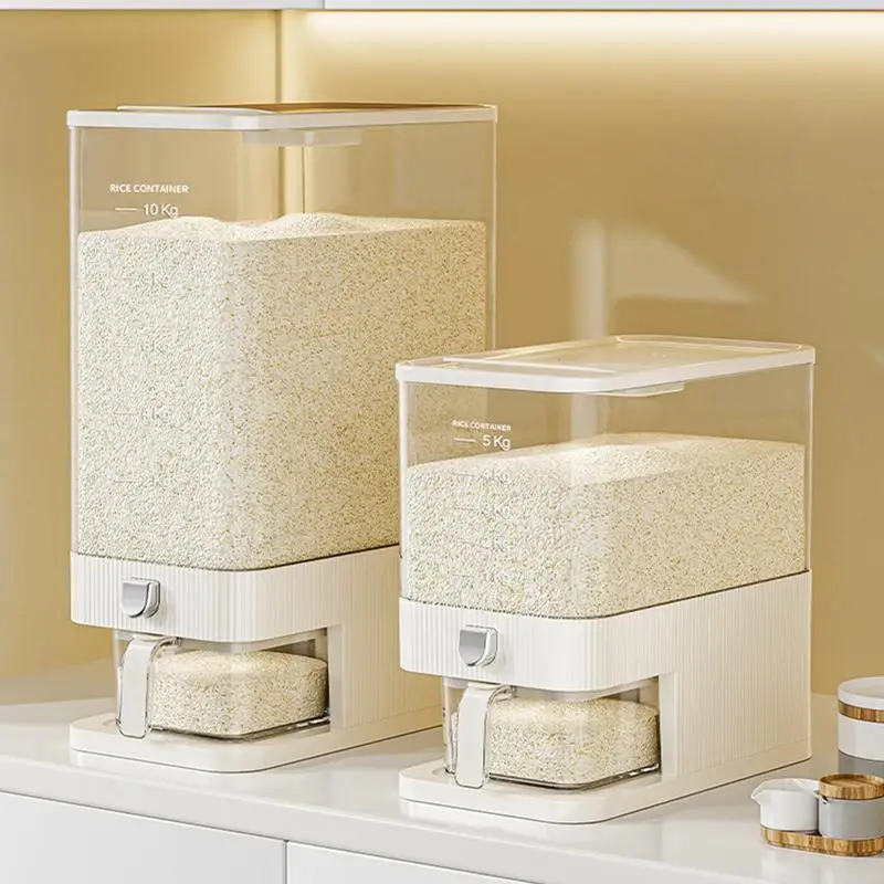 5/10 KG New High-End Press Rice Bucket Rice Dispenser Holder Household Food-Grade Rice Box  Dry Food Storage Containers Rice Bin