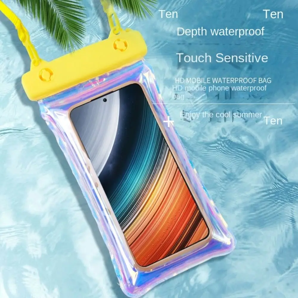 

Touchable Screen Floating Airbag Pouch Transparent PVC Swimming Storage Bag Laser Colorful Waterproof Underwater Dry Bag