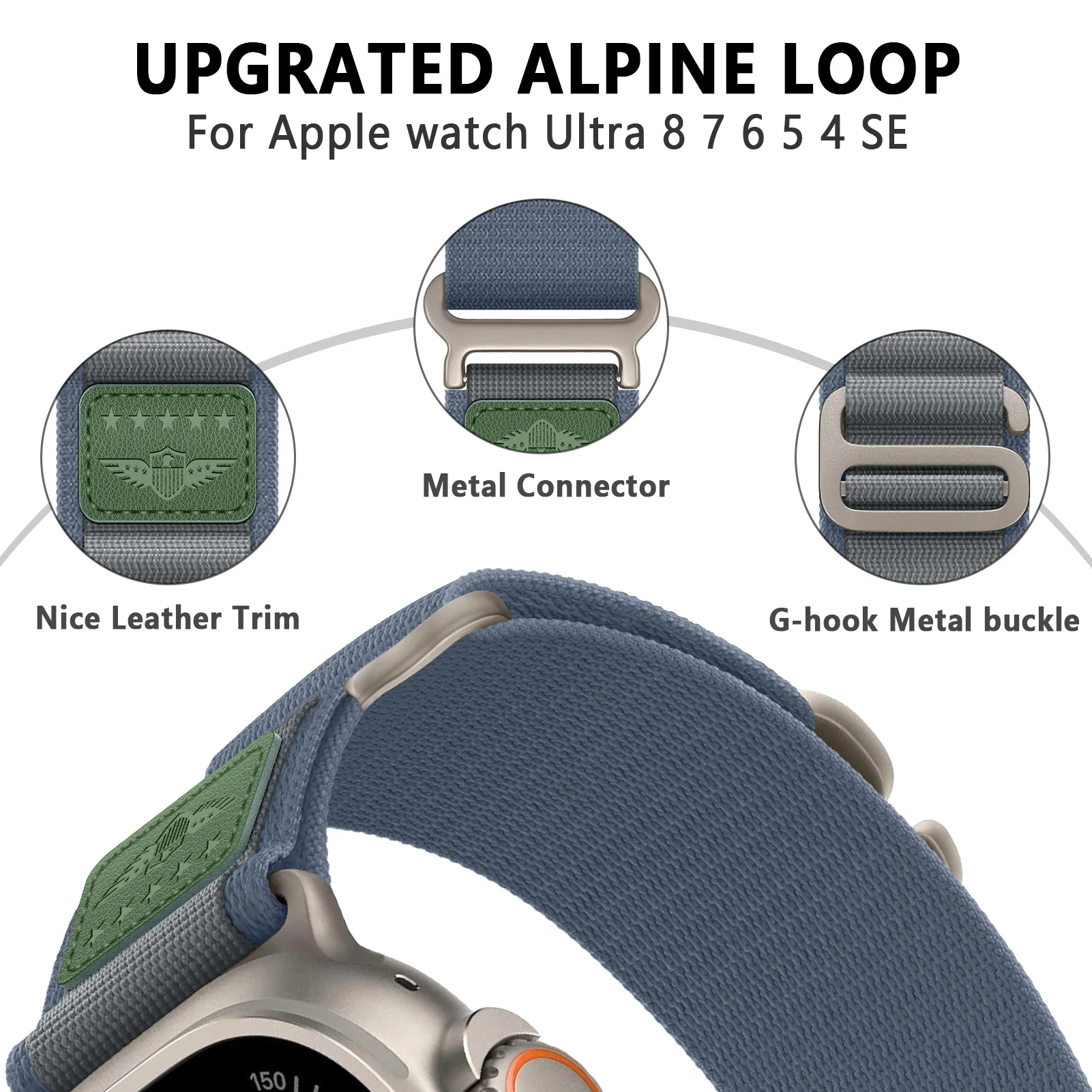 Alpine Loop Strap for Apple Watch ultra 2 Band 49mm 44mm 40mm 45mm 41mm 42mm 38mm nylon bracelet iWatch series 9 7 6 5 4 3 8 se