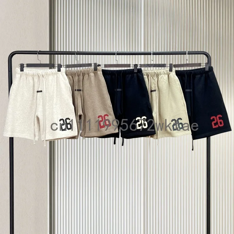 

Мужские повседневные шорты FW26 с двойной линией и роскошным дизайном, с логотипом-номером 26, дизайнерские, для пар, в уличном стиле, свободного кроя