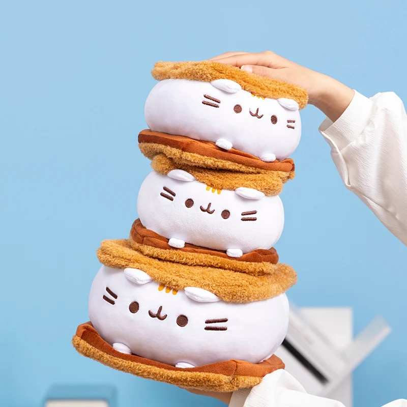 15/22 cm Spaß Nette Heiße Cookie Kuchen Katze Plüsch Puppe Fett Katze Runde Eis Kuchen Schokolade Cookie plüsch Spielzeug Für Kind Geburtstag Geschenk