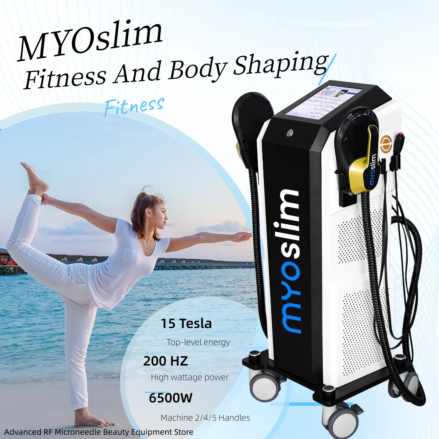 

Профессиональная машина Myoslim HIEMT для стимуляции мышц NEO 6500 Вт RF, оборудование для скульптуры тела, сжигание жира, похудение