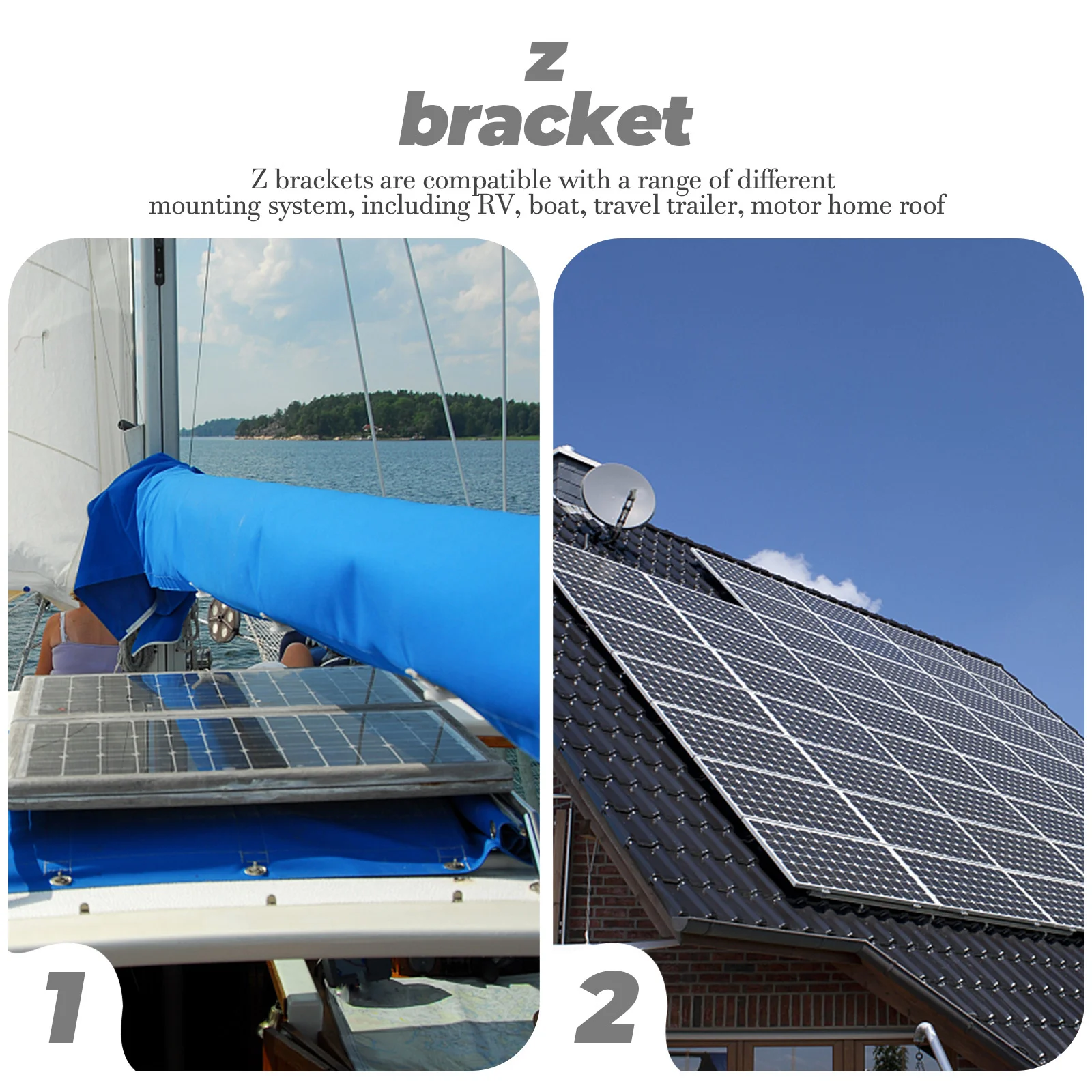 

4Pcs Solar Panel Brackets Mounting Kit Z Brackets Aluminum Alloy for Rv Boat Stable Easy Install Z Bracket
