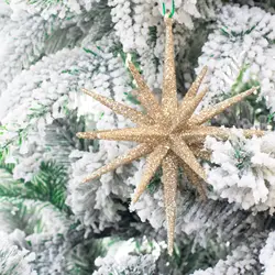 Sparkling Powder Stereoscopic Snowflake Wreath Star Angel Christmas Tree Hanging Pendants Ornament DIY Christmas Home Decor 2025