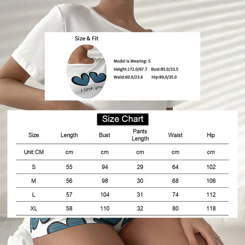 Pajama Sets for Women 2 Piece Set Summer Knit Lounge Set Short Sleeve Top and Shorts Nightwear Pyjama Femme Home Loungewear Suit