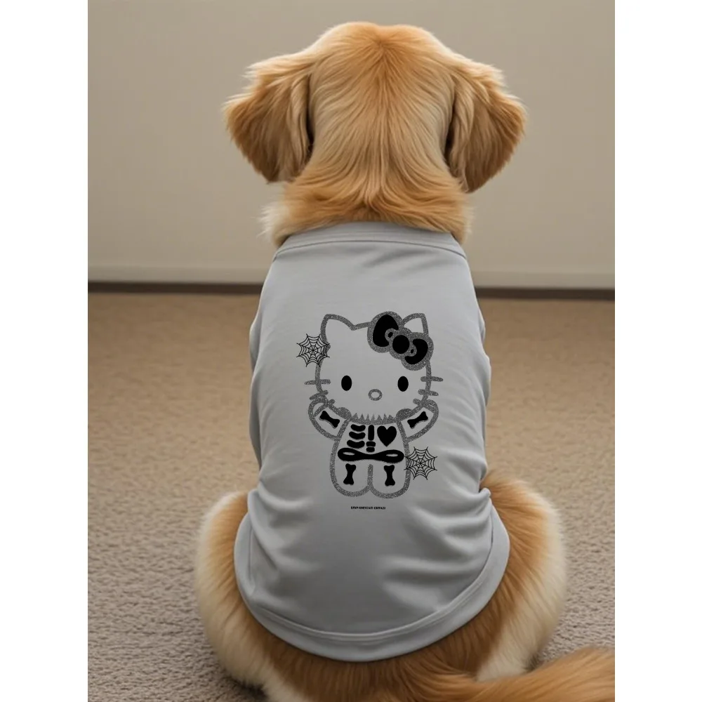 Sanrio Haustierweste, atmungsaktive schwarze Weste mit Sonnenschutz für den Sommer, geeignet für Katzen und Hunde zum Tragen von Haustierkleidung.