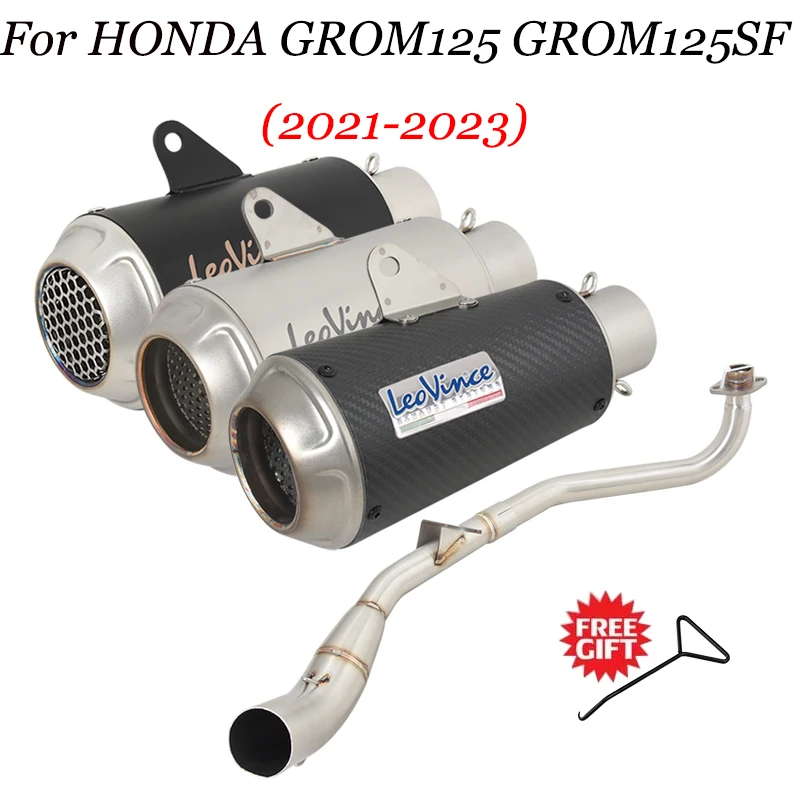 Slip On For HONDA MSX125SF GROM125SF MSX125 GROM 125 Motorcycle Leovince Exhaust Escape Silencer Modify Middle Link Pipe Muffler