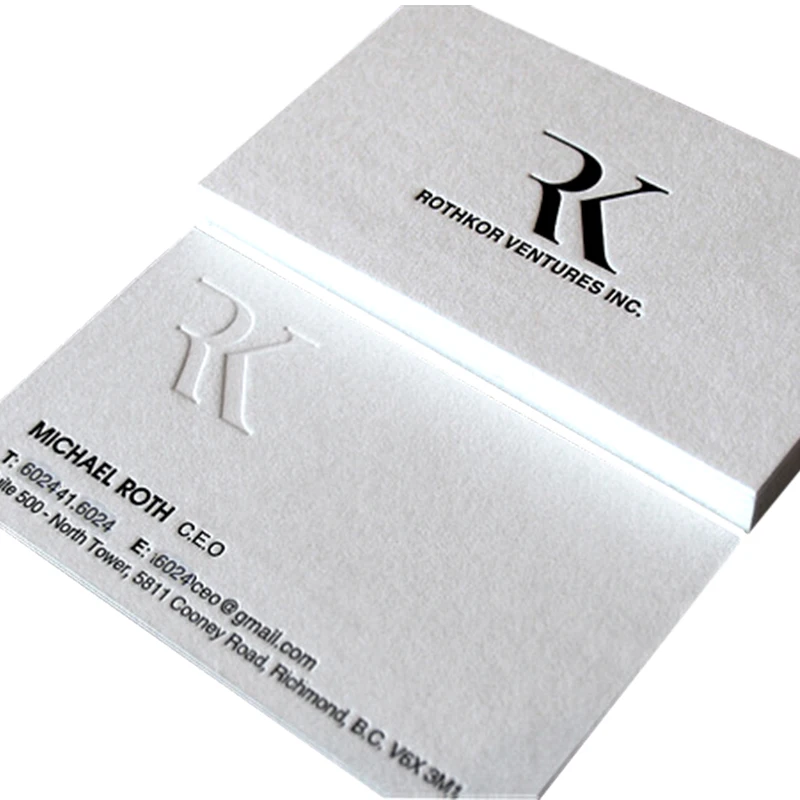 600gsm Business Card Cotton Paper Letterpress Customized High Grade Ultra Thick