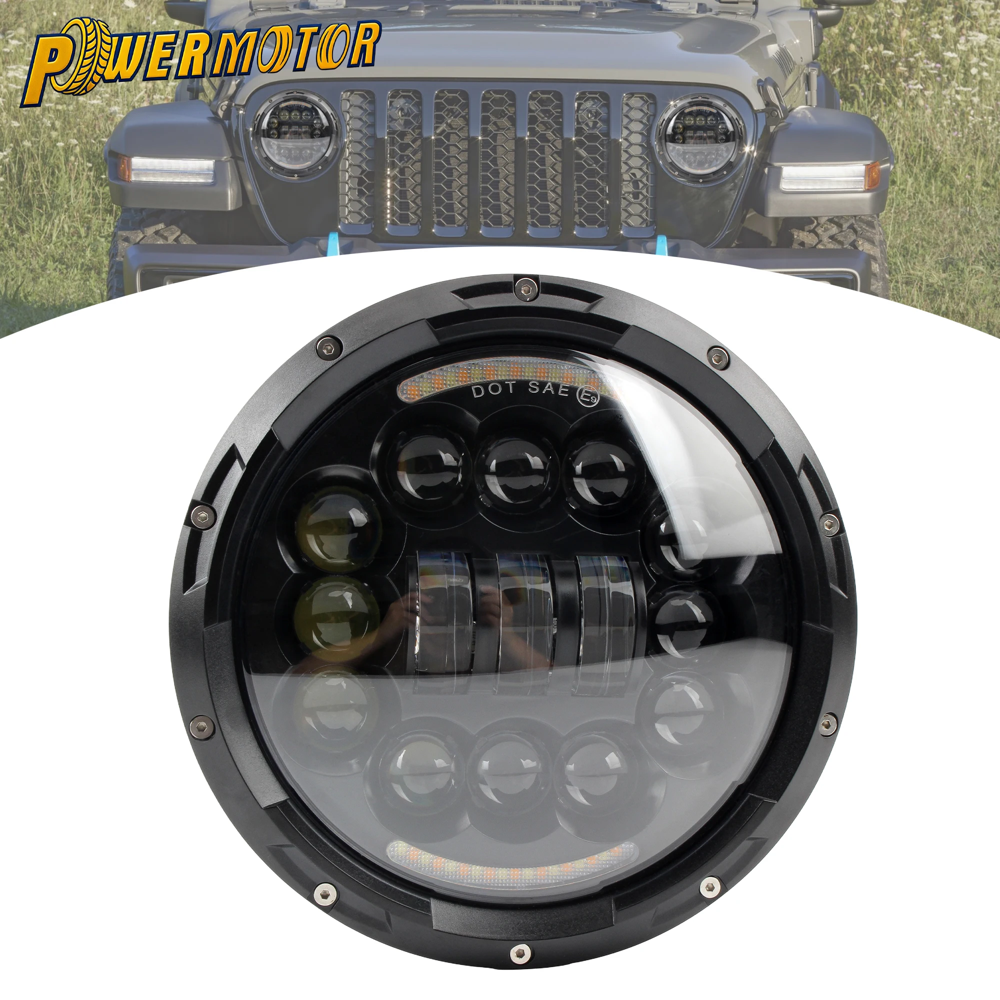 

Motorcycle 7 Inch LED Headlamp H4 Headlight For Harley Road King Custom Street Electra Glide Touring Softail For Jeep Land Rover