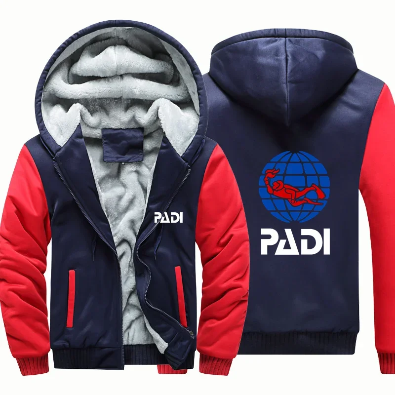 

Autumn Winter Scuba Driver Padi Man Hoodies Sweatshirts Fleece Warm Wool Zipper Hooded Thick for Men Jackets Coat