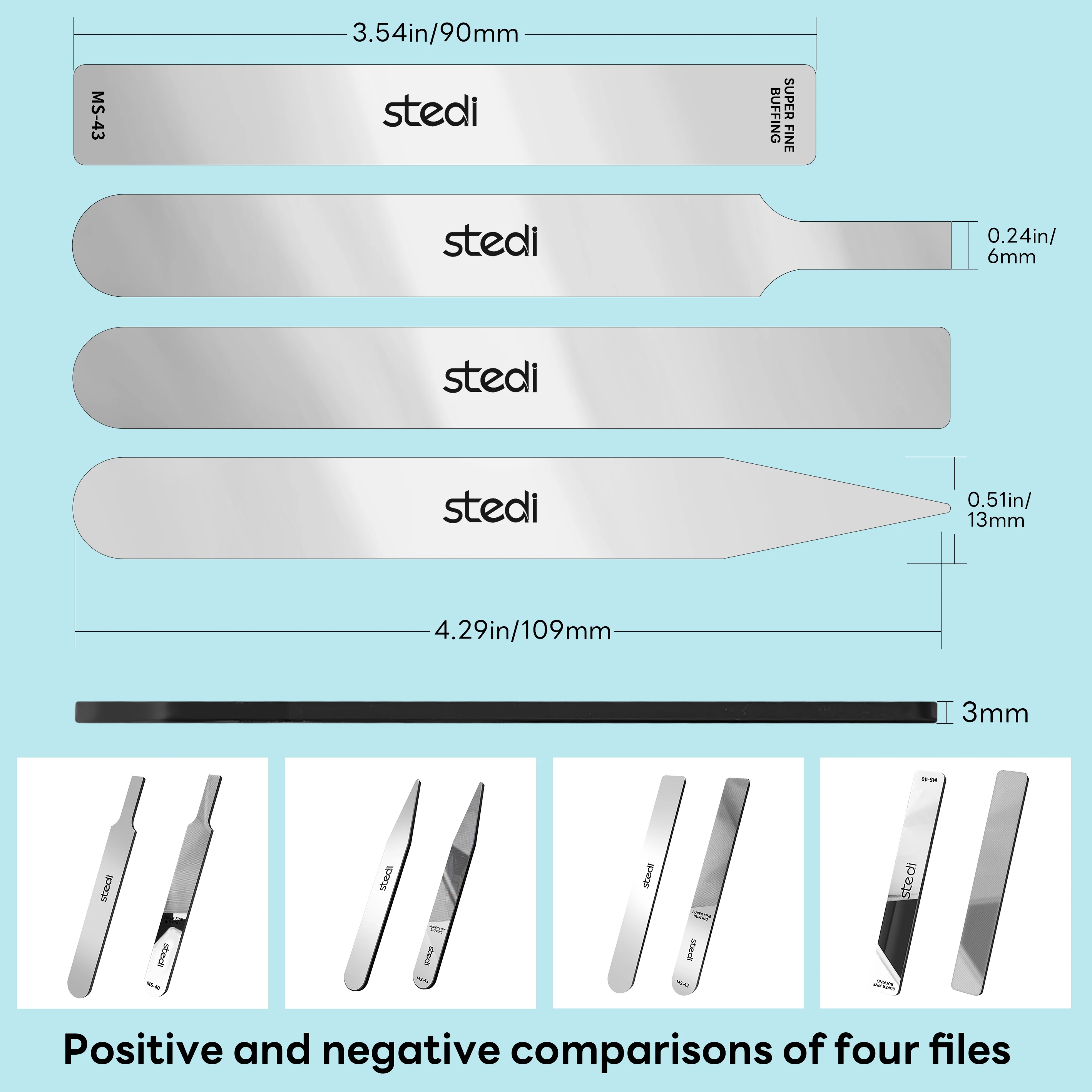 stedi Model Polishing Tools 4 PCS, Ultimate Precision Files #10000 Grit Glass Mirror Grinding Tools for Plastic Gundam Models