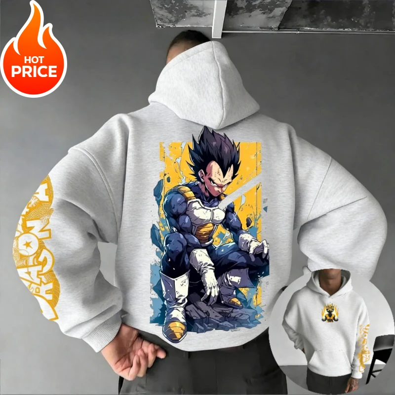 Dragon Ball Super Saiyan Vegeta Harajuku ropa de calle hombres Vintage Sudadera con capucha invierno mujeres Sudadera con capucha de gran tamaño Top de manga larga