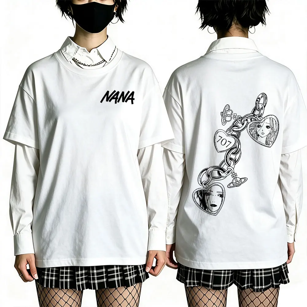 Anime Black Stones Komatsu Oosaki Nana T-shirt Men Women Manga Y2k Cosplay Streetwear Male Fashion Oversized Crewneck T Shirts
